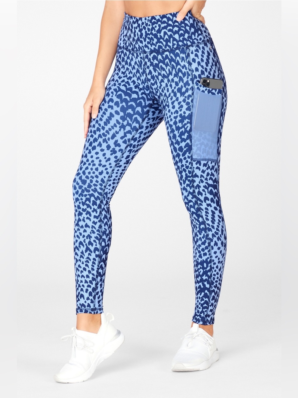 Fabletics On-The-Go PowerHold Milo High-Waisted Legging in Marina Sahara Large